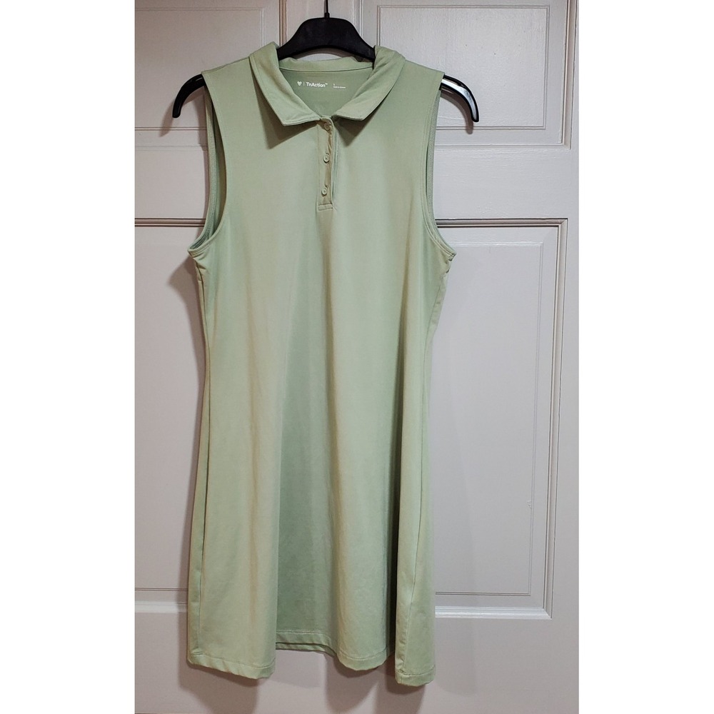 Tna Action Women Athletic Dress Sleeveless Green M Collared 1/4 Zip Golf